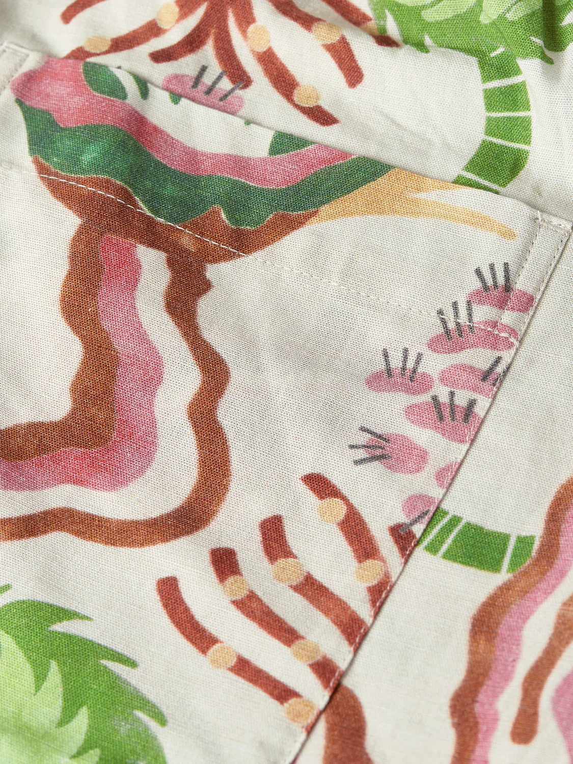 Cotton-linen elastic waist shorts - Image 7