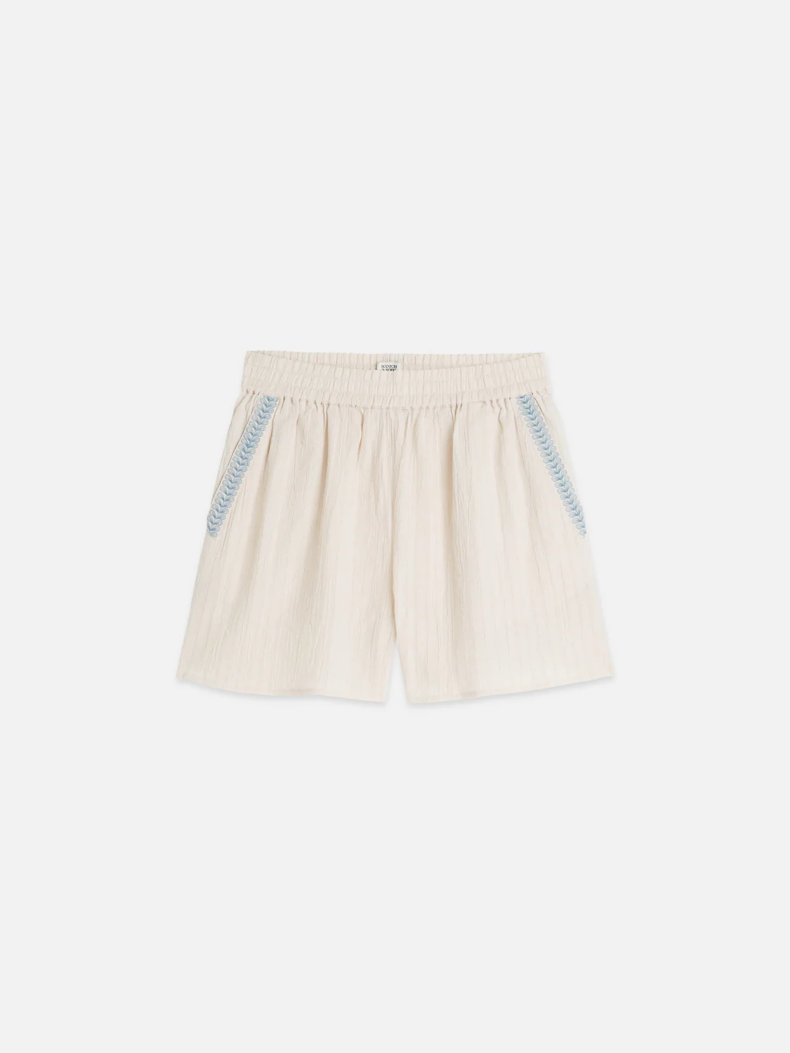 Embroidered cotton crepe shorts - Image 12