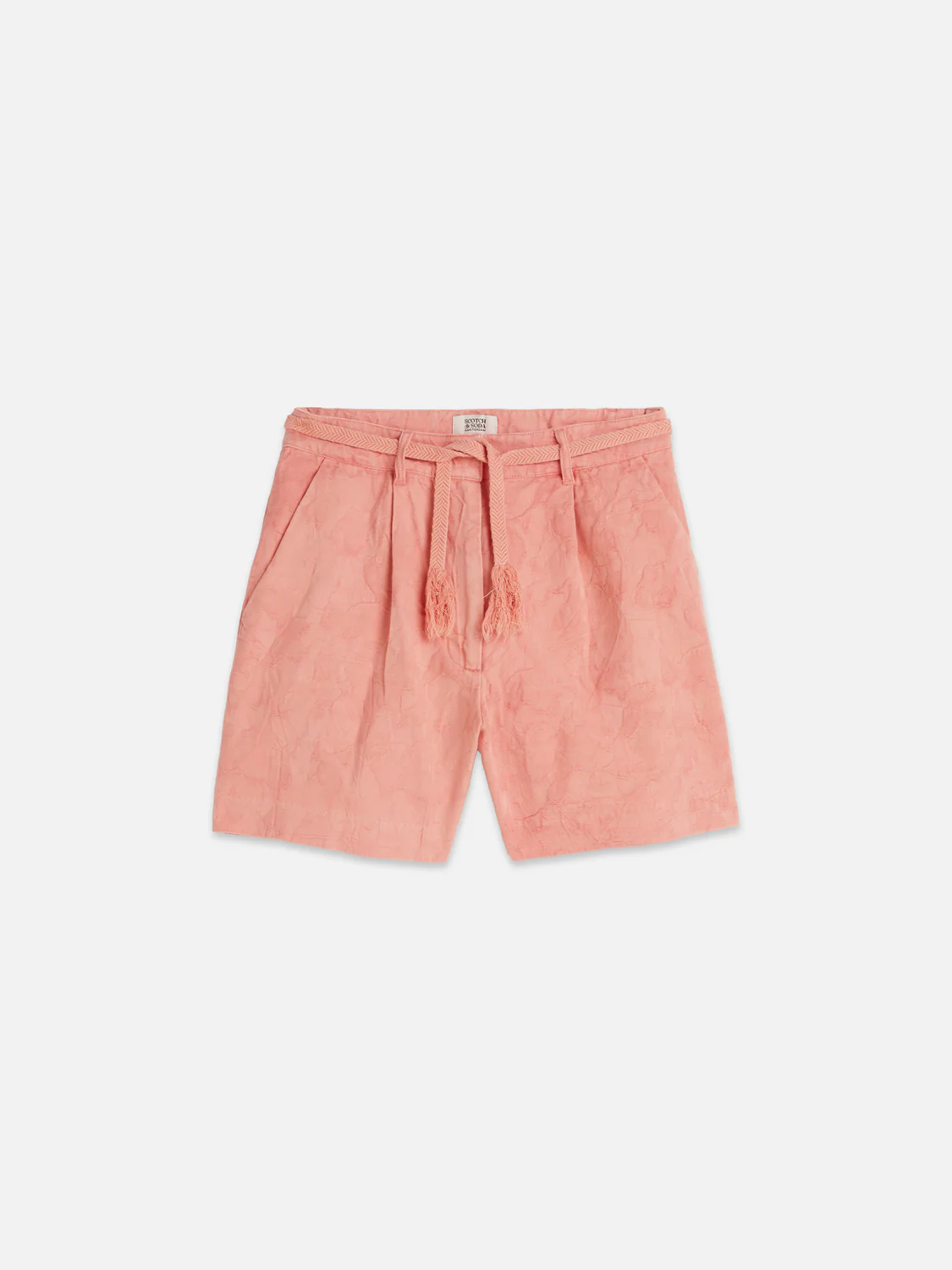 Jacquard structured high rise shorts - Image 5